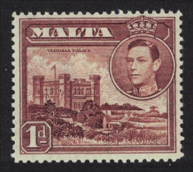 Malta Verdala Palace 1d Brown 1938 MH SG#219 - Malta (...-1964)