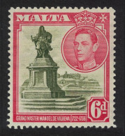 Malta Statue Of Manoel De Vilhena 6d Olive And Red 1938 MNH SG#225 - Malta (...-1964)