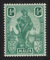 Malta Allegory ½d. - Green 1922 MNH SG#124 - Malta (...-1964)