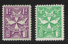 Malta Postage Due 2v Unchecked 1925 Mixed - Malte (...-1964)