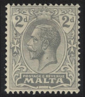 Malta George V 2d Grey 1922 MH SG#117 - Malta (...-1964)