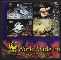 Maldives WWF Dragonfish 4v SW Block Of 4 IMPERF 2004 MNH SG#3966-3969 MI#4407-4410 Sc#2839 A-d - Maldivas (1965-...)