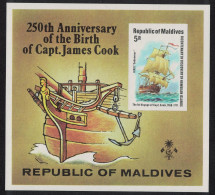 Maldives 250th Birth Anniversary Of Captain James Cook MS Imperf RAR 1978 MNH SG#MS769 MI#Block 51 - Maldivas (1965-...)