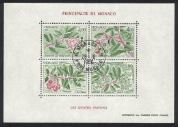 Monaco Seasons Of The Strawberry Tree MS 1986 CTO SG#MS1803 MI#Block 34 Sc#1550 - Gebraucht