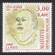 Mayotte 1st Death Anniversary Of Zena M'Dere 2000 MNH SG#113 - Unused Stamps
