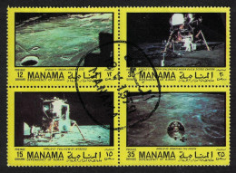 Manama Apollo Program Space Exploration Block Of 4 1972 CTO - Manama