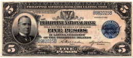 Philippines 5 Pesos 1921 P-52 EF-AUNC - Philippinen