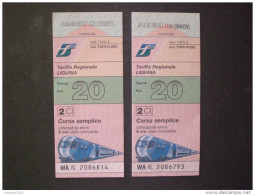 LIGURIA REGIONAL TRAIN TICKET 20 KM - Europa