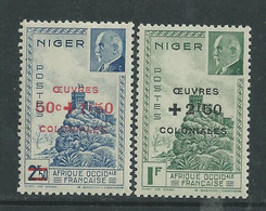 Niger N°  95 / 96  XX Forteresse De Zinder Et Mal Pétain Surchargé Oeuvres Coloniales, La Paire  Sans Charnière, TB - Sonstige & Ohne Zuordnung