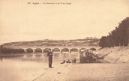 Agen * La Garonne Et Le Pont Canal * Lavoir Laveuses Lavandières Bateau - Agen