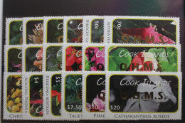 Cookinseln Dienstmarken 70-87 Postfrisch Blumen #SE620 - Islas Cook