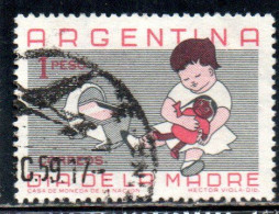ARGENTINA 1959 MOTHER'S DAY CHILD PLAYING WITH DOLL 1p USED USADO OBLITERE' - Oblitérés