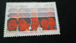 NİARAGUA-1980-90     0.50   CORD  DAMGALI - Nicaragua