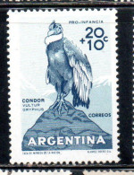 ARGENTINA 1960 CHILD WELFARE WORK CONDOR 20c + 10c MNH - Nuovi