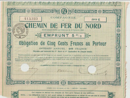 CHEMINS De FER Du NORD  1916 - Ferrovie & Tranvie