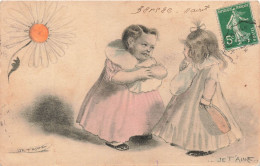 ILLUSTRATEURS - SIGNES - Deux Enfants - L'un En Face De L'autre - Carte Postale Ancienne - Sonstige & Ohne Zuordnung