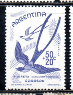 ARGENTINA 1960 CHILD WELFARE WORK FORK.TAILED FLYCATCHERS 50c + 20c MNH - Ungebraucht