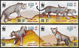 Oman 2004, WWF Arabian Leopard - 4 V. MNH - Ungebraucht