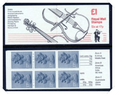 FH5 Musical Instruments Design 1 Violin Plain (£1.00 Folded Booklets) NB1-4 - Libretti