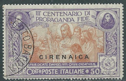 1923 CIRENAICA USATO PROPAGANDA FIDE 50 CENT - RA12-10 - Cirenaica