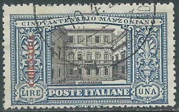 1924 CIRENAICA USATO MANZONI 1 LIRA - RA12-3 - Cirenaica