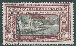 1924 CIRENAICA USATO MANZONI 10 CENT - RA12-2 - Cirenaica