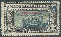 1924 CIRENAICA USATO MANZONI 30 CENT - RA12-3 - Cirenaica