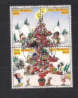 San Marino Saint-Marin 1998  Yvertn° 1599-1602  (o) Oblitéré Cote 5 €  Noël Kerstmis Christmas Weihnachten - Usados