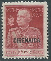 1925-26 CIRENAICA GIUBILEO 60 CENT D.11 MNH ** - RA22-3 - Cirenaica