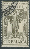 1926 CIRENAICA USATO PRO ISTITUTO COLONIALE 10 CENT - RA12-3 - Cirenaica