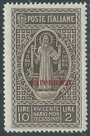 1929 CIRENAICA MONTECASSINO 10 LIRE MNH ** - RA29-6 - Cirenaica