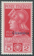 1930 CIRENAICA FERRUCCI 5 LIRE MH * - RA29-6 - Cirenaica