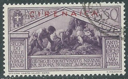 1930 CIRENAICA USATO VIRGILIO 50 CENT - RA12-5 - Cirenaica