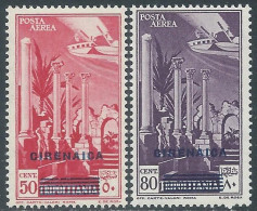 1932 CIRENAICA POSTA AEREA SOPRASTAMPATI 2 VALORI MNH ** - RA29-3 - Cirenaica