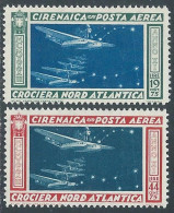 1933 CIRENAICA POSTA AEREA CROCIERA BALBO 2 VALORI MNH ** - RA29-2 - Cirenaica