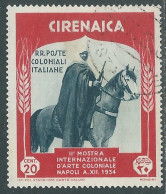 1934 CIRENAICA USATO MOSTRA ARTE COLONIALE 20 CENT - RA12-9 - Cirenaica