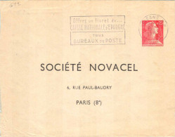 Entier FRANCE - Enveloppe Privée TSC Novacel Oblitéré - 0f25 Muller Rouge - Standard Covers & Stamped On Demand (before 1995)