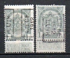 1907 Voorafstempeling Op Nr 81A - LIEGE 1912 LUIK - Positie A & B - Rollenmarken 1910-19