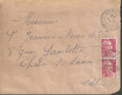 Paire Du N°716 Tarif Du  09-06-1947 Lettre Plus De 20 Grs - Tariffe Postali