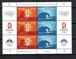 Slovenia 2008 Olympic Games Beijing, Sheetlet MNH - Verano 2008: Pékin