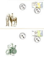 FDC 473-4 Czech Republic - EUROPA Hippotherapy Nad Canistherapy 2006 - Handicap