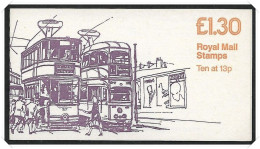 FL4a Trams Series 2 Glasgow Left Margin Cylinder B12 P62 Row 1 (£1.30 Folded Book Nb1 - Libretti