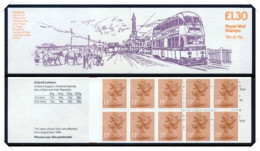 FL5a Trams Series 3 Blackpool Left Margin Plain (£1.30 Folded Booklets) NB1-4 - Libretti