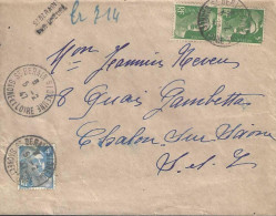 Paire Du N°719 + N° 717 Lettre L. R. I - Postal Rates