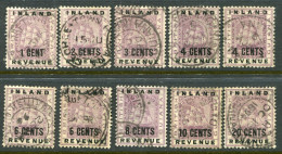 1888 British Guiana Inland Revenue Used To 20c Inc Varieties - Guyane Britannique (...-1966)