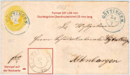 HANOVRE HANNOVER 1857 - Entier Enveloppe / Ganzsache Umschlag U 4A Göttingen Nach Altenbergen - 3 SGr Georg V - Hannover