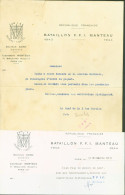 Guerre 40 Bataillon FFI Manteau Forces Françaises De L'intérieur Paris Secteur Nord Cachet FFI Section X 2 Documents - 2. Weltkrieg 1939-1945
