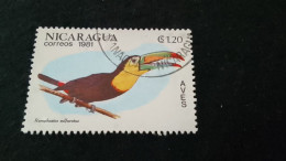 NİARAGUA-1970-80     1.20   CORD  DAMGALI - Nicaragua