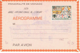 503 Aérogramme Monaco Dessin D'enfant 1,90 F. - Ganzsachen