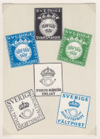 Zweden Reclamekaart Uitgegeven Door Zweedse Post Met Afbeeldingen Militaire Zegels - Militari